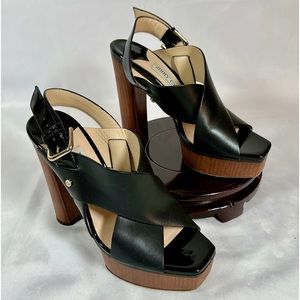 Jimmy Choo Heels Sandals, Black Leather, Made in Italy Women’s Size 37